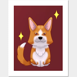 Red Cardigan corgi Posters and Art